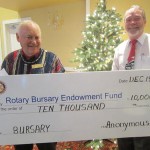 Rotary Bursary Endowment Fund Donation December 21, 2012